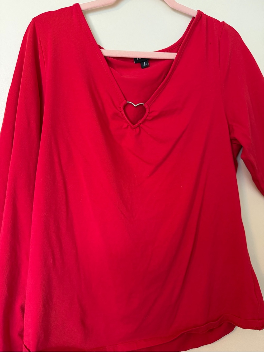 torrid Red Long Sleeve Top with Heart Cutout